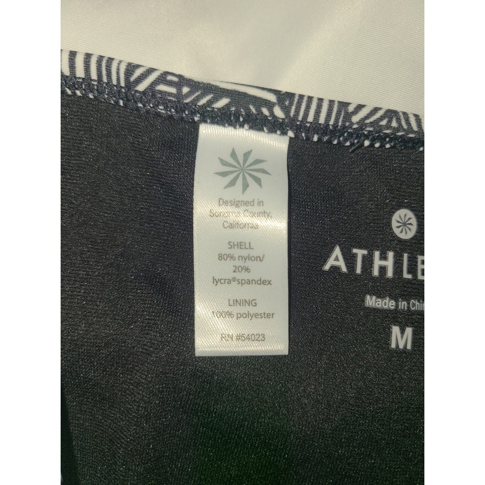 Athleta Black White Geometric Print Swimsuit Bikini Bottoms Size M - Picture 14 of 16